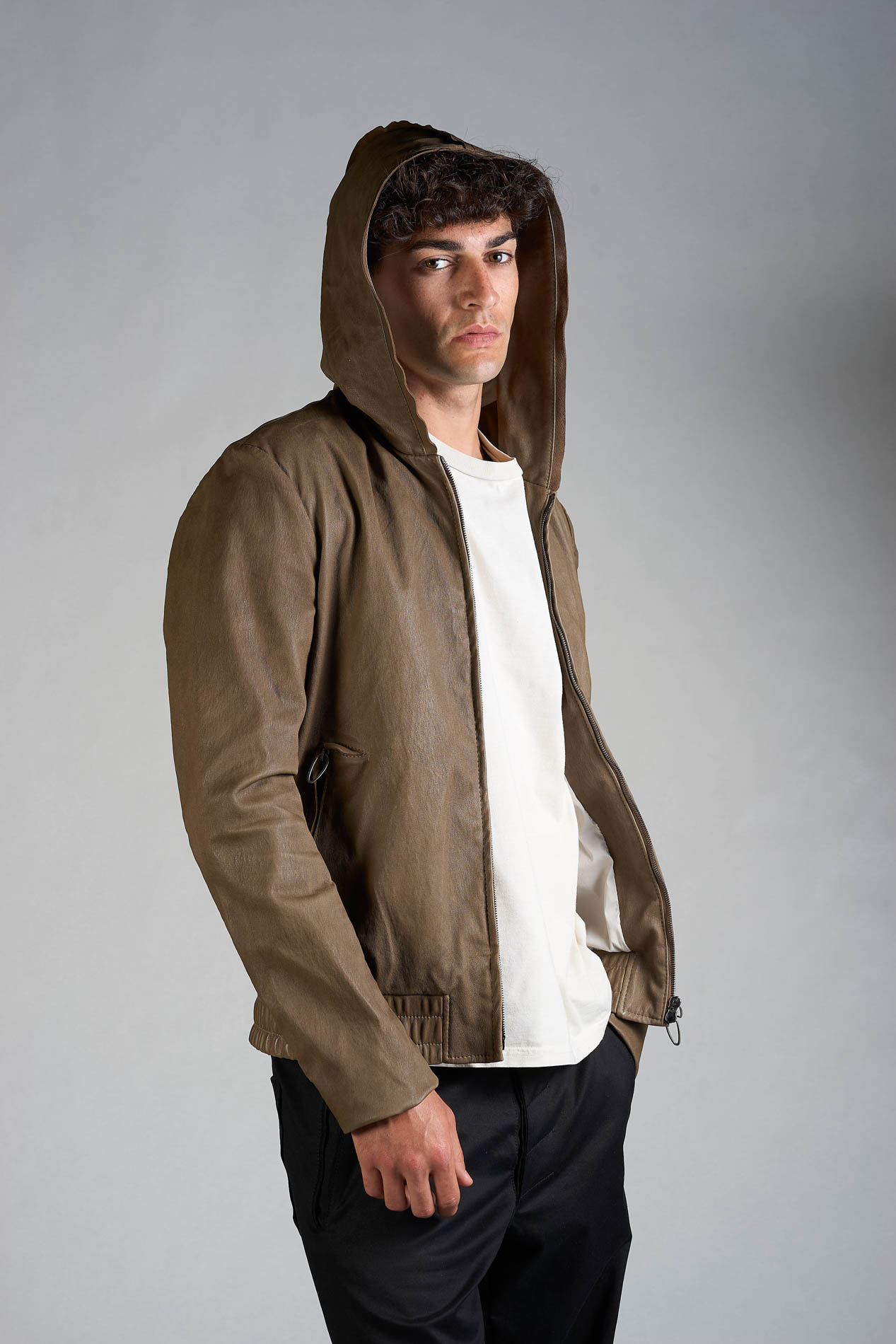 DANIELE BASTA LEATHER AND SILVER JACKET